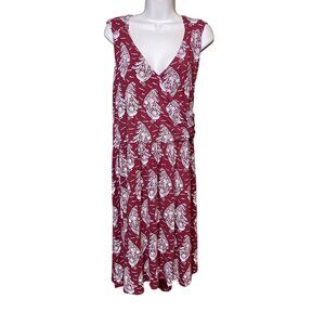 Lands End Sailboat Faux Wrap Sleeveless Dress Red Plus Size 3X u